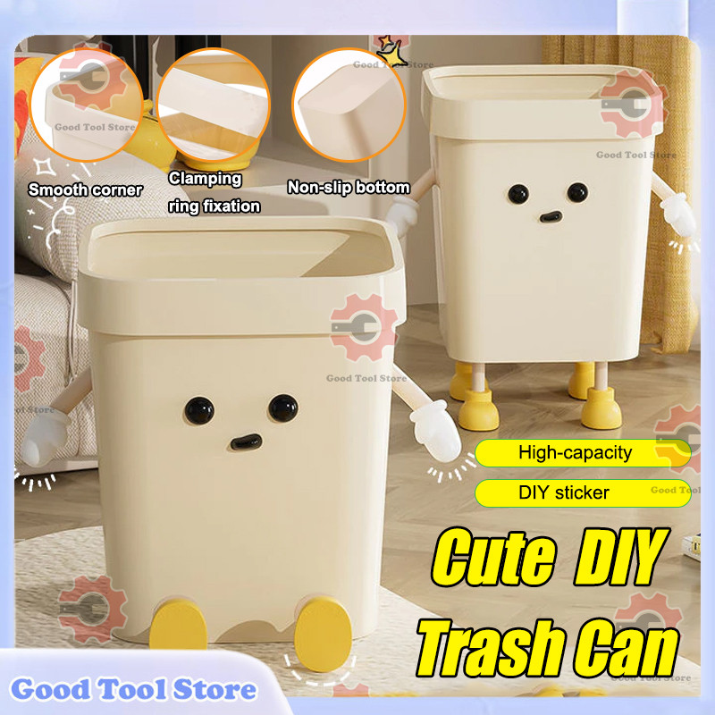 การ์ตูน Rubbish Bin ห้องครัวห้องน้ําถังขยะถังขยะ Bin Tong Sampah Bertutup 桶