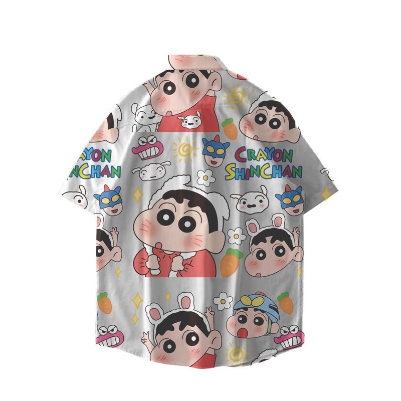 Ershenshi เสื้อฮาวาย Crayon Shinchan สําหรับซัมเมอร์บีชแวร์