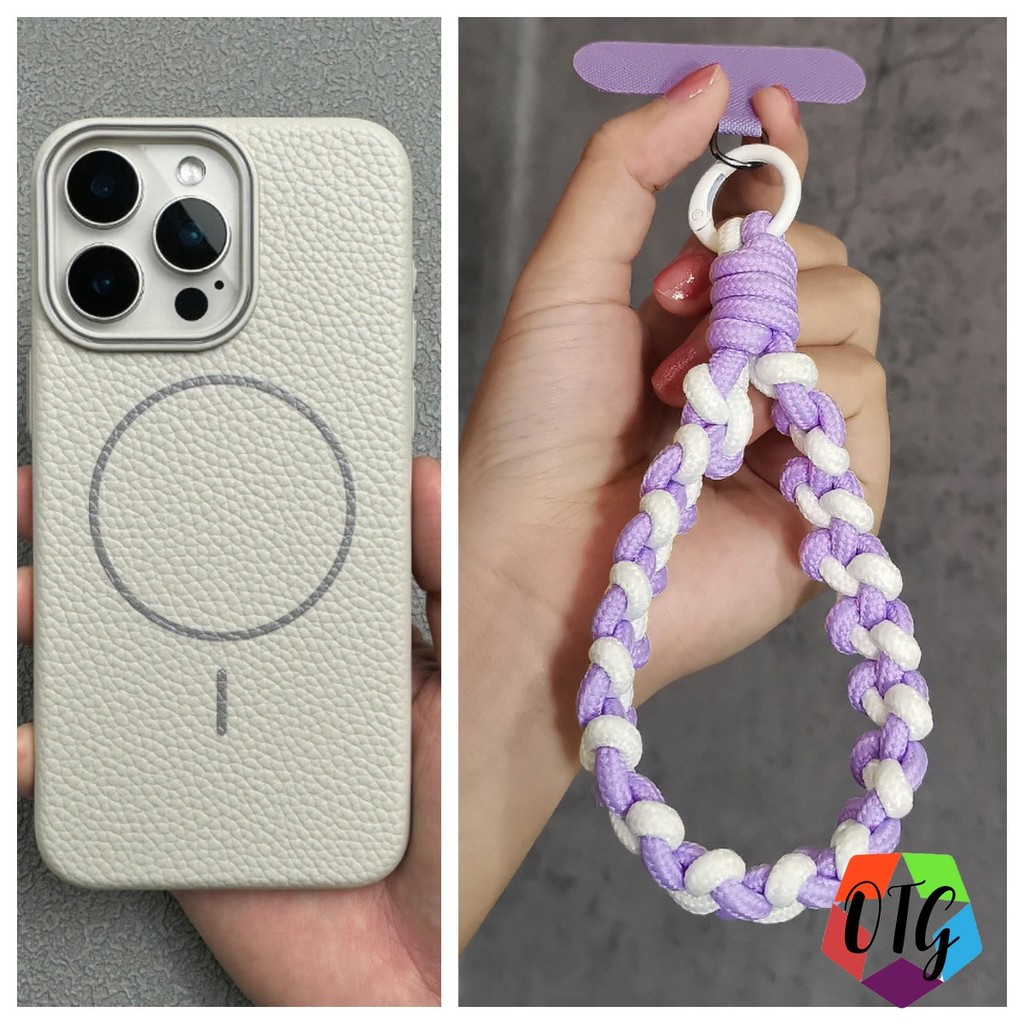 1 บาท ใสเคสแม่เหล็ก พร้อมสายคล้อง for Iphone17 11 16 15 12 13 14 Pro Max Xr X Xs Max ลายลิ้นจี่ ชาร์