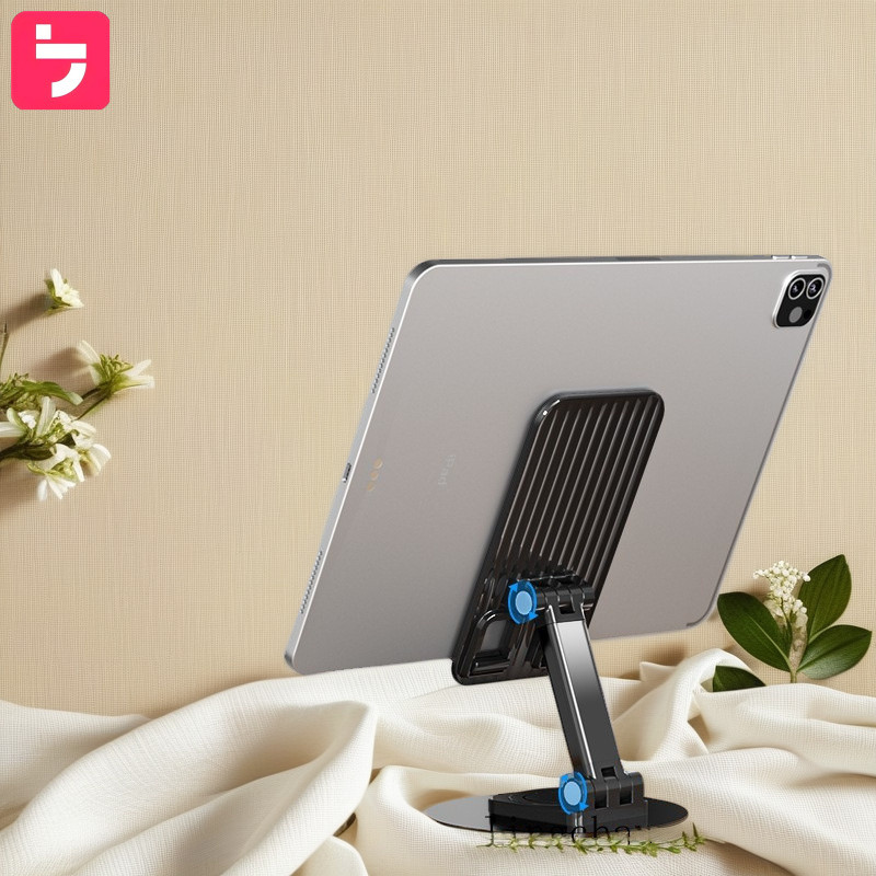 ขาตั้งสตรีมมิ่งสดแบบขี้เกียจ 360 ° ขาตั้งโทรศัพท์และแท็บเล็ตแบบพับได้ หมุนได้ ยืดหดได้ โลหะ น้ำหนัก - รูปที่ 4