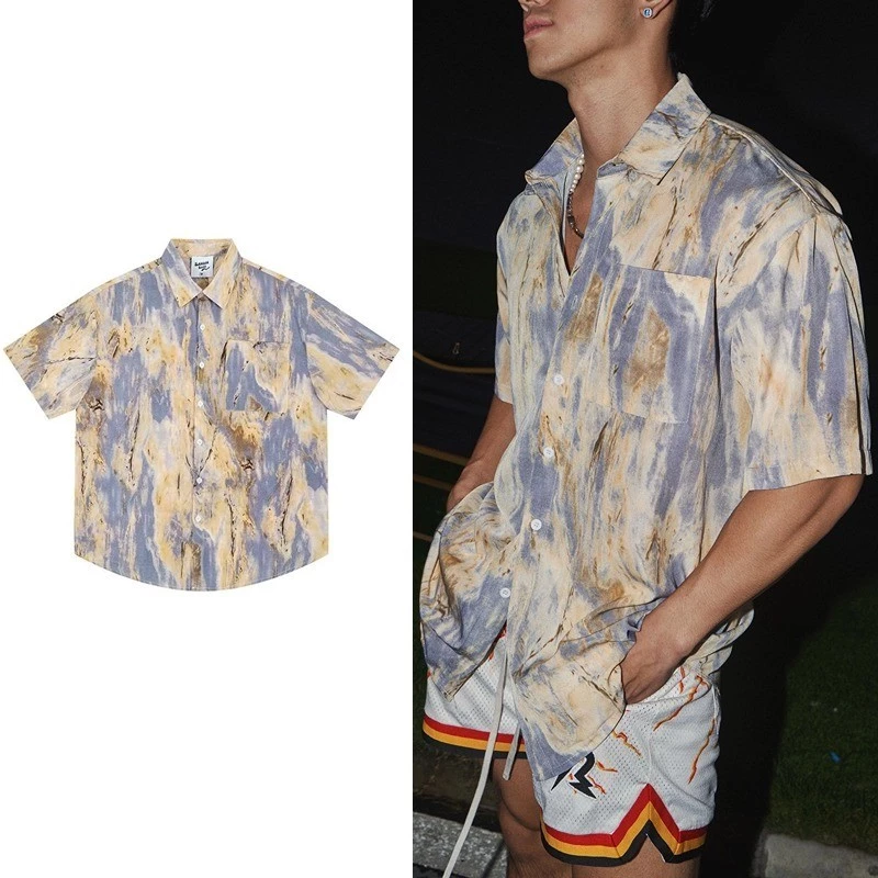 เสื้อยืดแขนสั้น Asrv ลายมัดย้อม สไตล์อเมริกัน