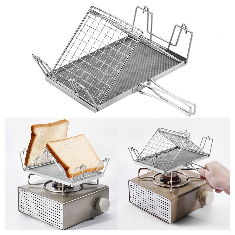 Compact Stainless Steel Bread Toaster Rack for Outdoor For Camping Easy to Clean#SUFA
