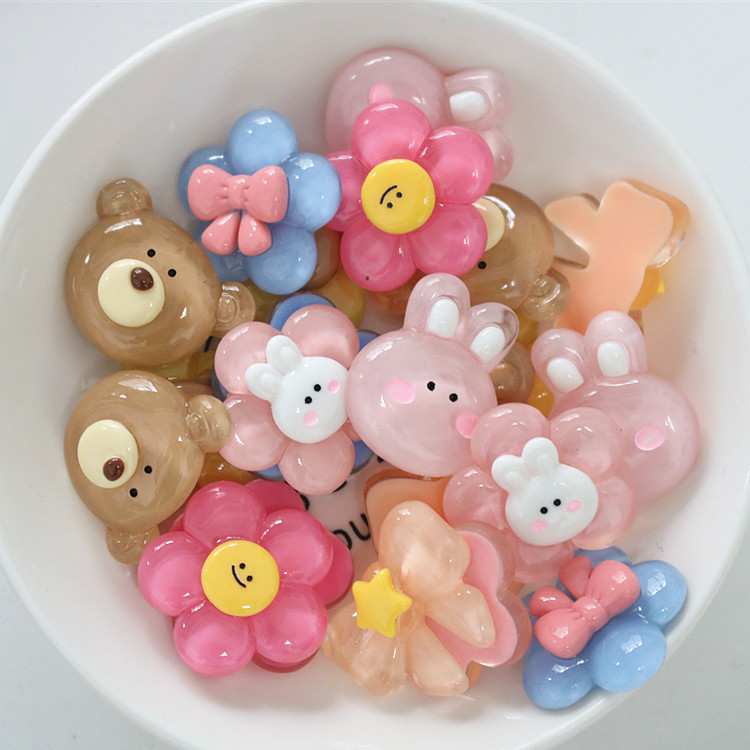 การ์ตูน Bowknot ดอกไม้ jibits หมีกระต่าย Jibits ออกแบบคริสตัล Jibbits สําหรับผู้หญิงรองเท้าอุปกรณ์เสริม DIY รองเท้า Charms Pins ตกแต่ง
