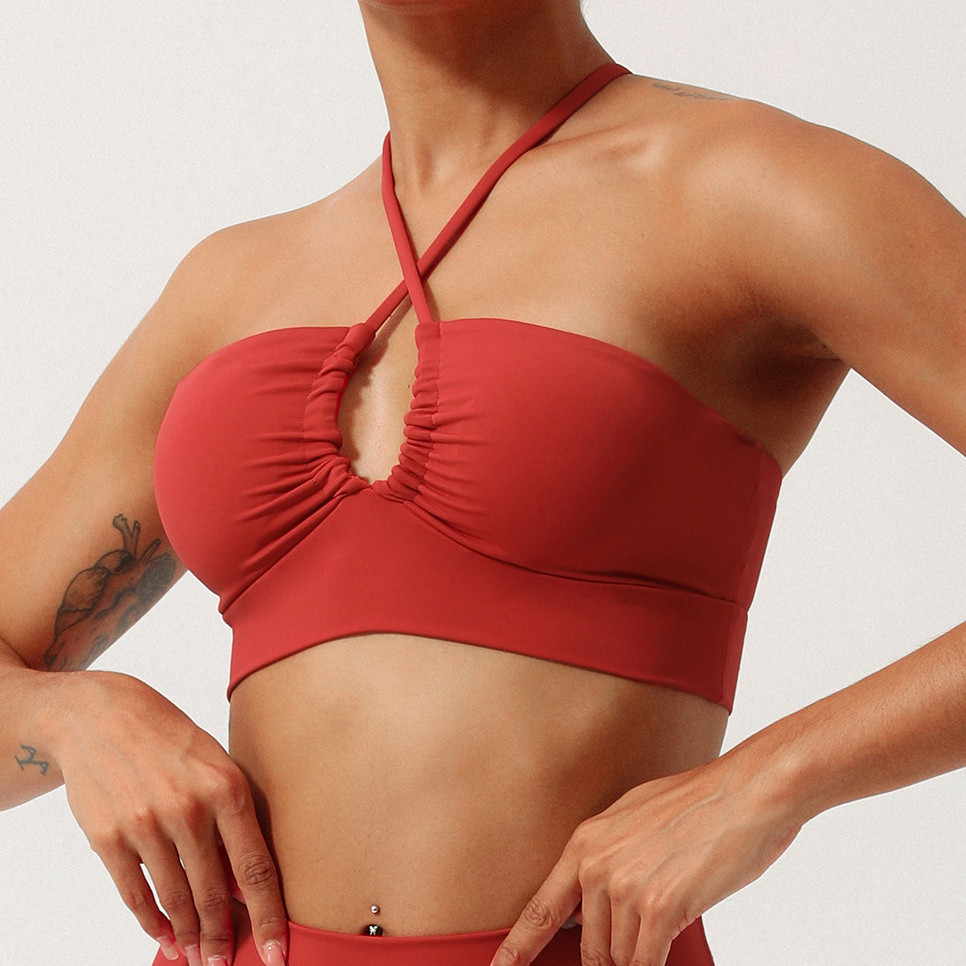 【LASYYOGA】สปอร์ตบราเซ็กซี่ แต่งสายคล้องคอ สําหรับออกกําลังกาย เข้ายิม