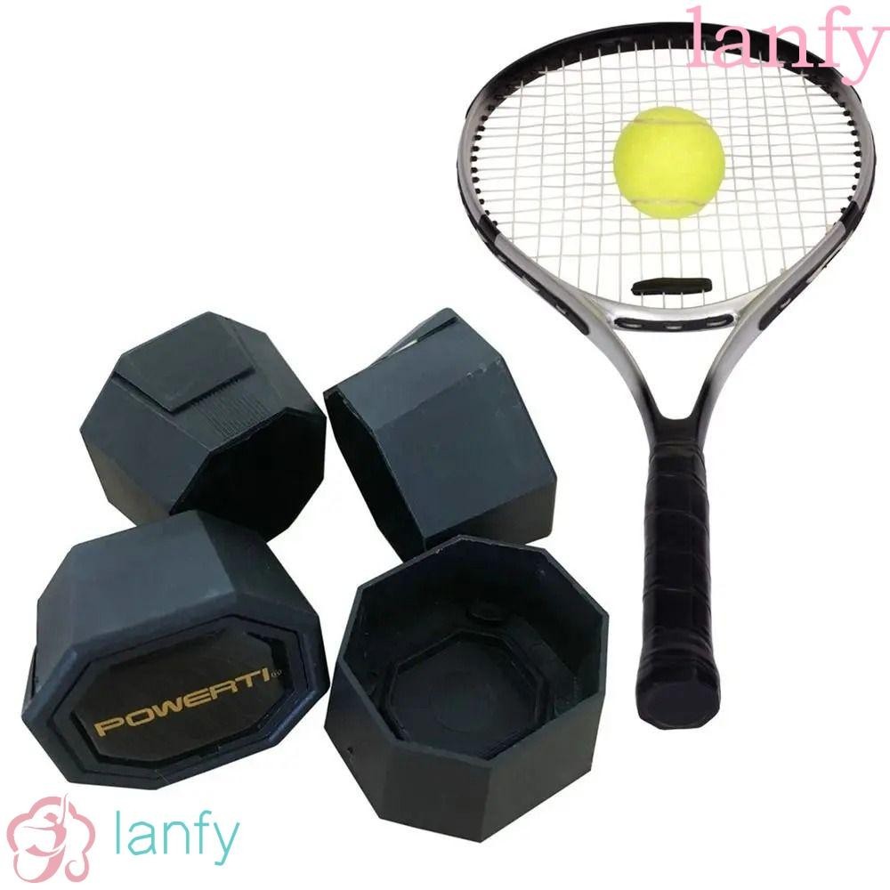 Lanfy ฝาครอบไม้เทนนิส กันกระแทก พลาสติก ดูดซับแรงกระแทก 360 องศา อุปกรณ์เสริม สําหรับเล่นกีฬากลางแจ้ง