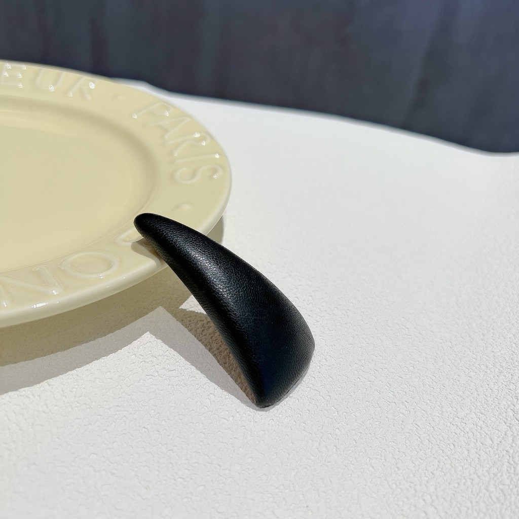 กิ๊บติดผม หนัง PU ประดับฟองน้ํา แบบเรียบง่าย สไตล์เกาหลีเรโทร สําหรับผู้หญิง - รูปที่ 2