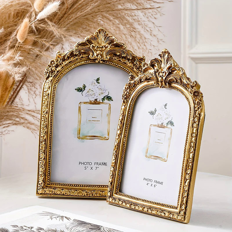 4x6/5x7 Photo Frame Vintage Wedding Photo Frames For Home Decor Living Room Decoration Desk Gold Pic