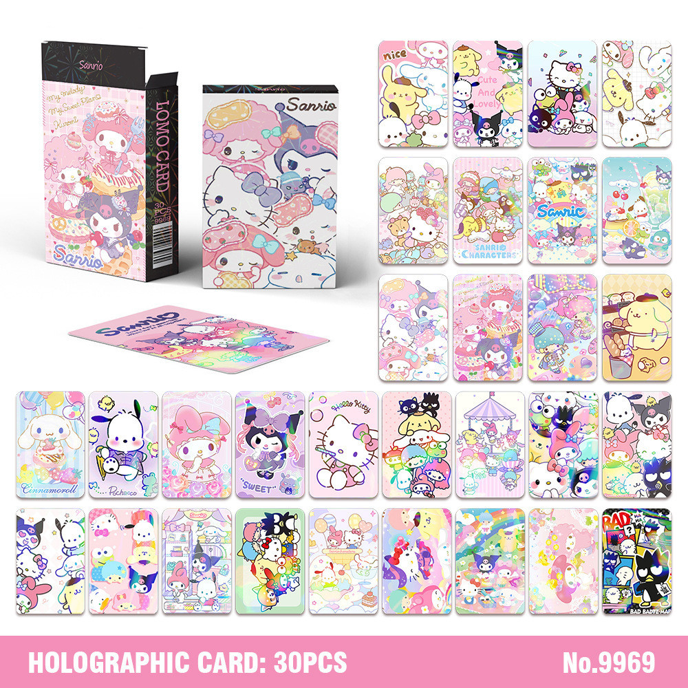 Sanrio โฟโต้การ์ดโฮโลแกรม เลเซอร์ แฟลช การ์ดโลโม่ 30 ชิ้น / กล่อง