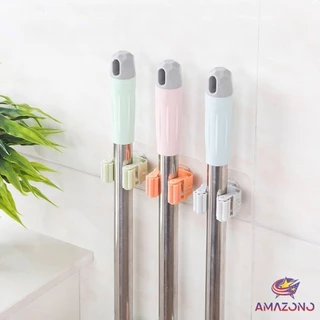 Amaz ที่เก็บไม้กวาด ที่เก็บไม้ถูพื้น ตะขอเก็บไม้ถูพื้น mop ชั้นวางห้องน้ำถ้วยดูด ตะขอเก็บไม้กวาด ตะขอติดผนัง แร็คจัดเก็บ