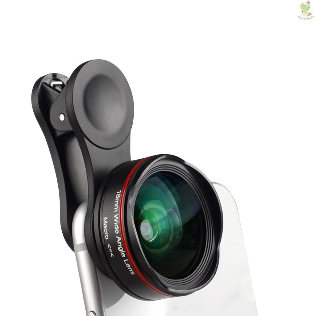 เลนส์กล้องสมาร์ทโฟน 5K Ultra HD 18 มม. 128 มม.° เลนส์มาโครมุมกว้าง 15X ไม่ผิดเพี้ยน พร้อมคลิปสากล เข้ากันได้กับสมาร์ทโฟน iPhone Samsung Huawei [24NEW]