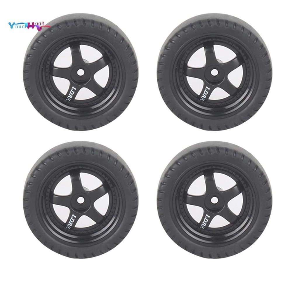 [yhumh003] อะไหล่ยางล้อรถบังคับ โลหะ สีดํา สําหรับอัพเกรดรถบังคับ LDRC LD1201 P06 B14 B24 C14 C24 C34 C44 4 ชิ้น