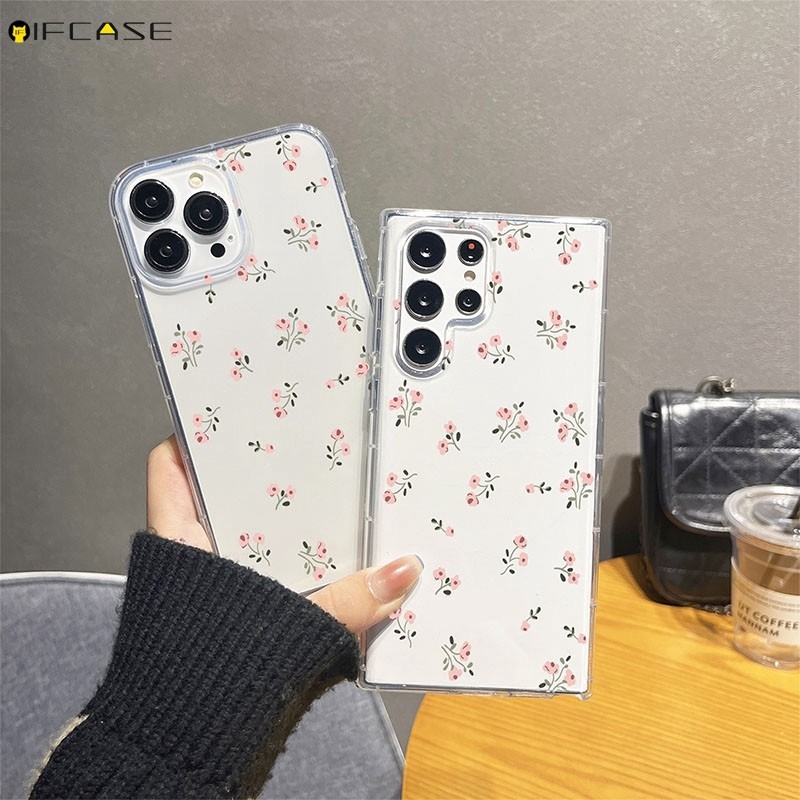 สําหรับ Infinix Note 50 40 30 Pro Plus 50s 50x 30i 12 G96 G88 VIP 11 11s 4G 5Gเคสโทรศัพท์ดอกไม้สีชมพูโปร่งใสArtic Simpleน่ารักปลอกอ่อนกรณีฝาครอบ