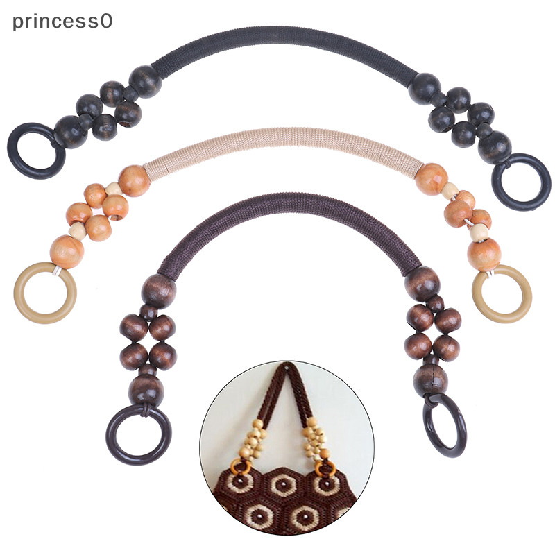 Pri สายเชือกลูกปัดไม้ พลาสติก ขนาด 46 ซม. แบบเปลี่ยน สําหรับคล้องกระเป๋าสะพายไหล่ กระเป๋าถือ TH