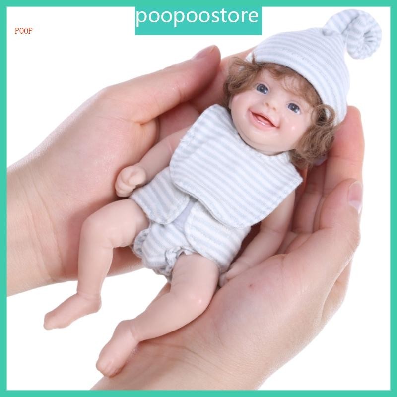 Poop ตุ๊กตาเด็กทารกแรกเกิด แบบซิลิโคน 6 นิ้ว ของเล่นสําหรับเด็ก