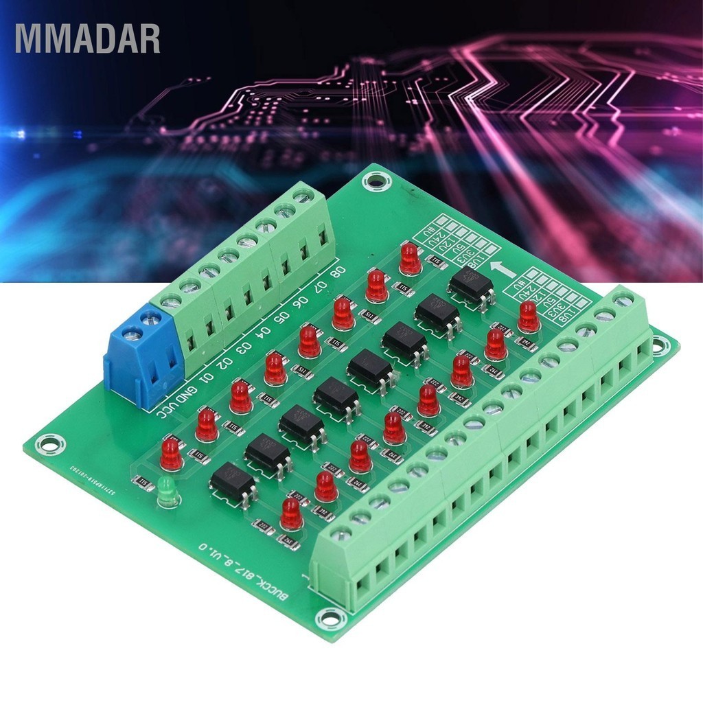 MMADAR โมดูลแยกแสง 24V ถึง 5V 8 ช่อง OPTOCOUPLER PLC สัญญาณ Converter BOARD