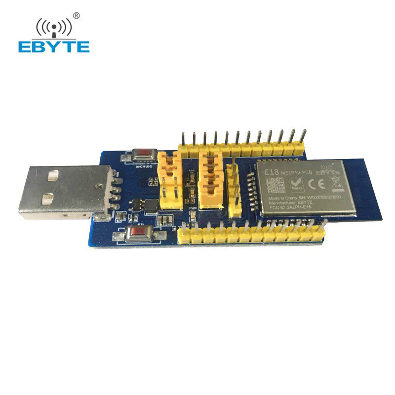 CH340G Zigbee Module USB Test Board Kit 2.4GHz 20dBm Wireless RF Module EBYTE E18-TBH-01 Size 50.5*2