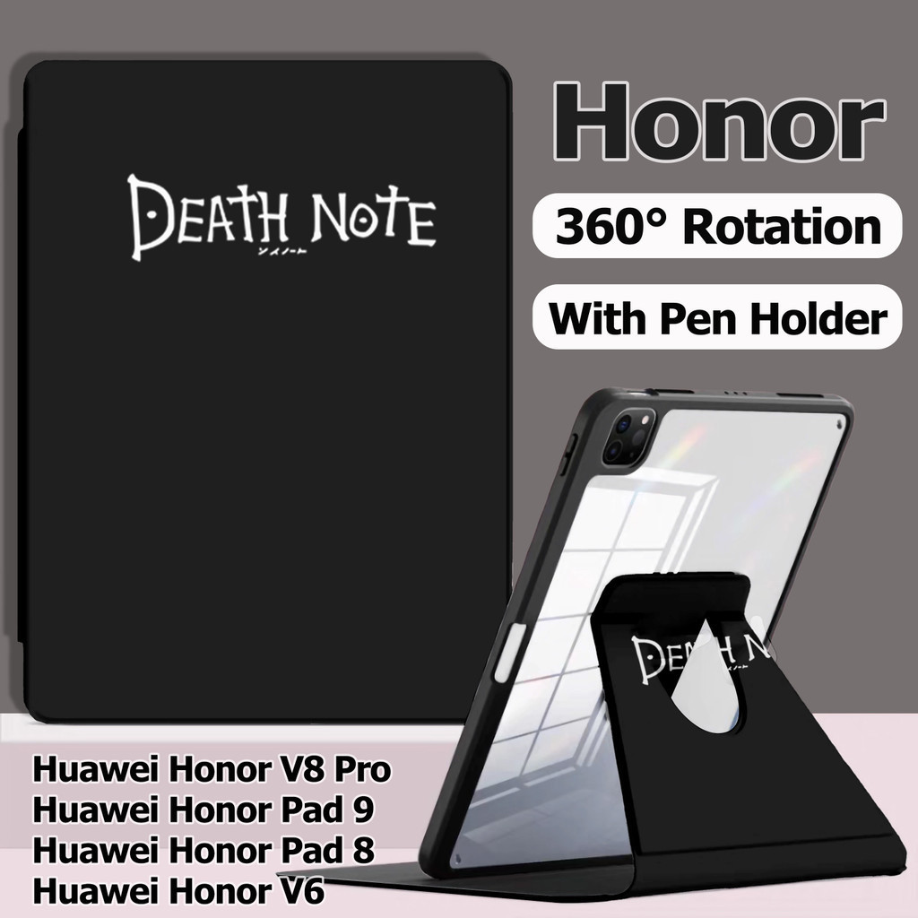 มุนได้360องศา เคส Honor Pad 8 Honor Pad 9 Honor Pad V8 Pro Honor Pad V6 เคสแม่เหล็ก With Pen Holder ลายการ์ตูน Labubu