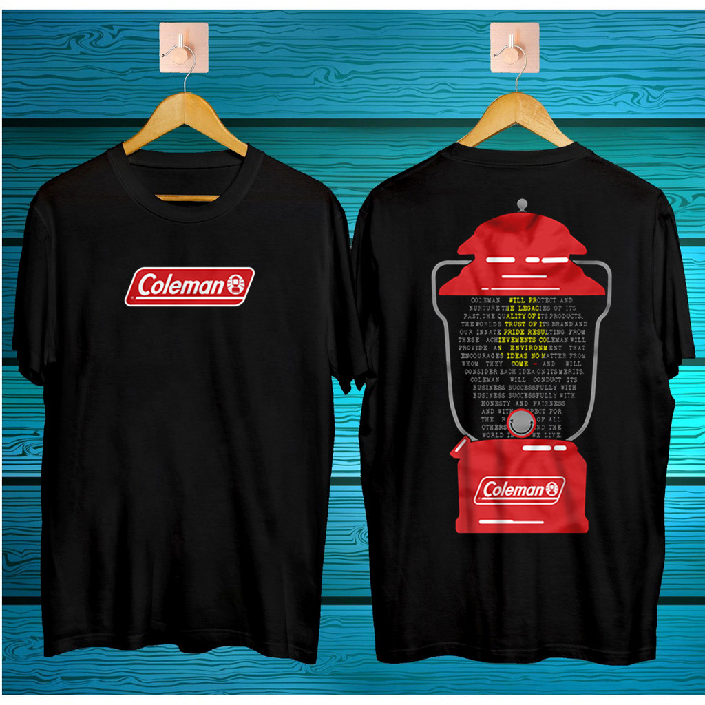 ย้อนยุคเสื้อยืด ผ้าฝ้าย 100 พิมพ์ลาย Coleman สีดํา แฟชั่นS-5XL