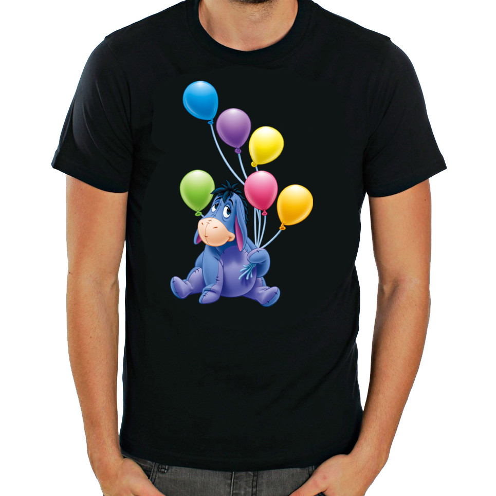 Winnie The Pooh ,Eeyore เสื้อยืดแขนสั้นผู้ชาย