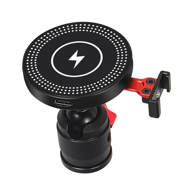 Bgning ถ้วยดูดแม่เหล็กที่วางโทรศัพท์ 360 Pan Tilt ปรับหัวบอลรองเท้าเย็น Mount ไร้สายชาร์จสําหรับ MagSafe ขาตั้งกล้องยึด