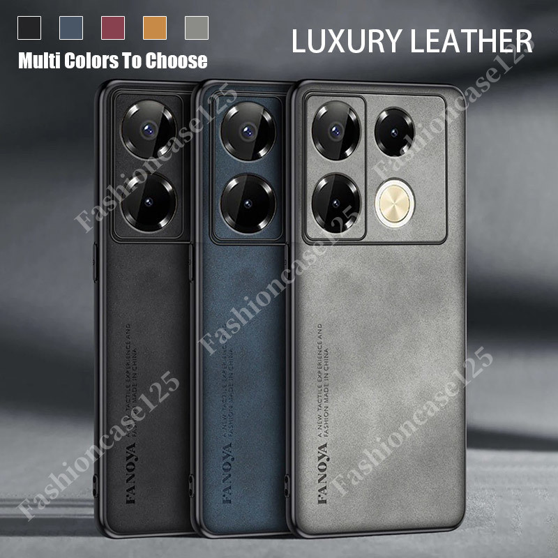Infinix Note 40 Pro + 5G สําหรับ Infinix Note 40 Pro 5G 4G Plus 2024 Note40 40Pro เคสโทรศัพท์ฝาหลังกันกระแทกกันชนหรูหราผ้าฝ้ายหนังไม่มีลายนิ้วมือ Anti Drop Soft TPU