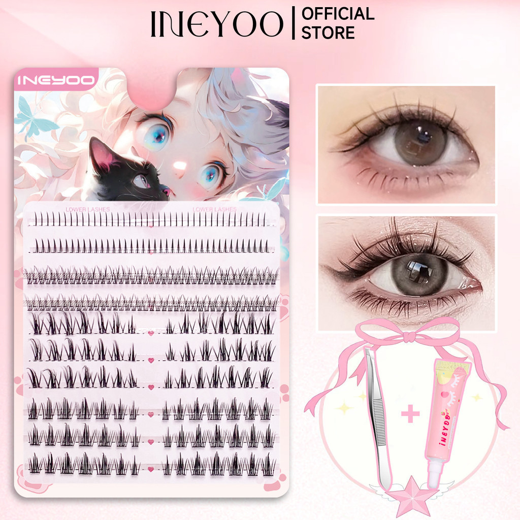 Abpopa Ineyoo 244PCS C Curl Eyelashes Maiden พื้นเมืองหลอดเลือดดําธรรมชาติ Self-Adhesive