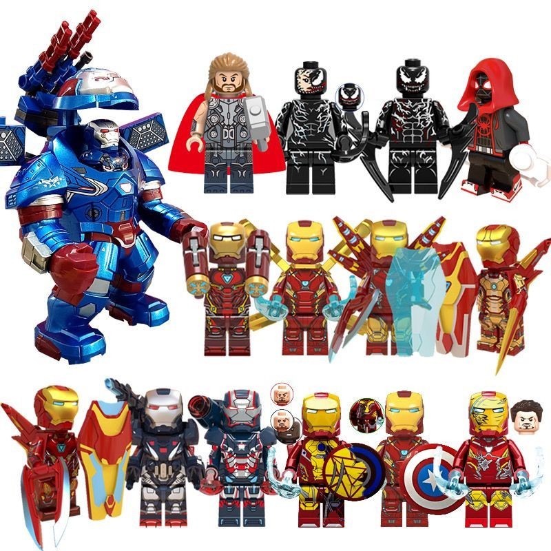 ใช ้ งานร ่ วมกับ Lego Avengers 4 Infinity War Thanos ตุ ๊ กตา Iron Man Spiderman Minifigure Building Blocks