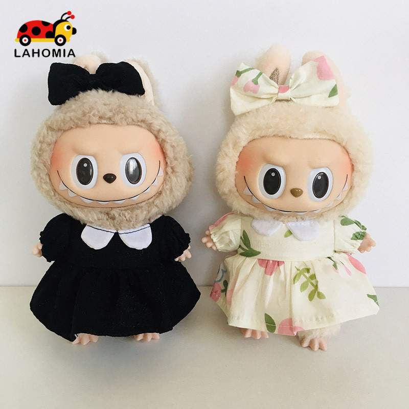 Lahomia ชุด labubu macaron 17 ซม. ไวนิลตุ๊กตาเสื้อผ้าจี้ชุดเจ้าหญิงเสื้อผ้าอุปกรณ์เสริมตุ๊กตาเสื้อผ้า