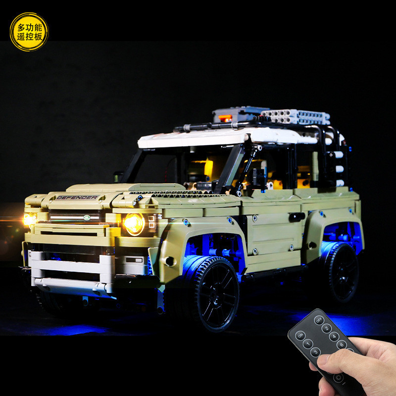 Diy Building Block Lighting Land Rover Guard Off-Road Vehicle ใช ้ งานร ่ วมกับ Lego 42110 โคมไฟ LED รีโมทคอนโทรล VFV3