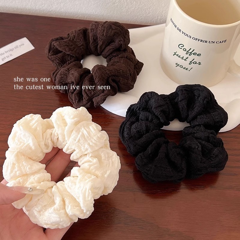 2024 สไตล ์ ใหม ่ สไตล ์ เกาหลี Scrunchy แหวนผมหญิง High-End ยางรัดผมเชือกยืดหยุ ่ นสูงทนทานหัวเชือก