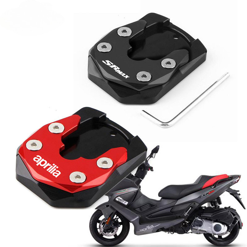 ขาตั้งด้านข้างรองเท้าเท้าแบน CNC ดัดแปลงขาตั้งสําหรับ Aprilia SRMAX 250 300 SRMAX250 SRMAX300