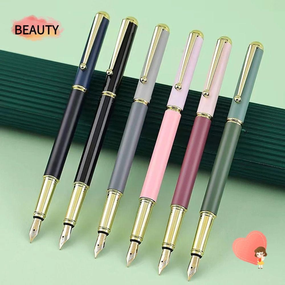 Beauty Ink Pen, 0.5 มม.ของขวัญโลหะ Fountain Pen, คุณภาพสูง Morandi Office เครื ่ องเขียนปากกาโลหะ