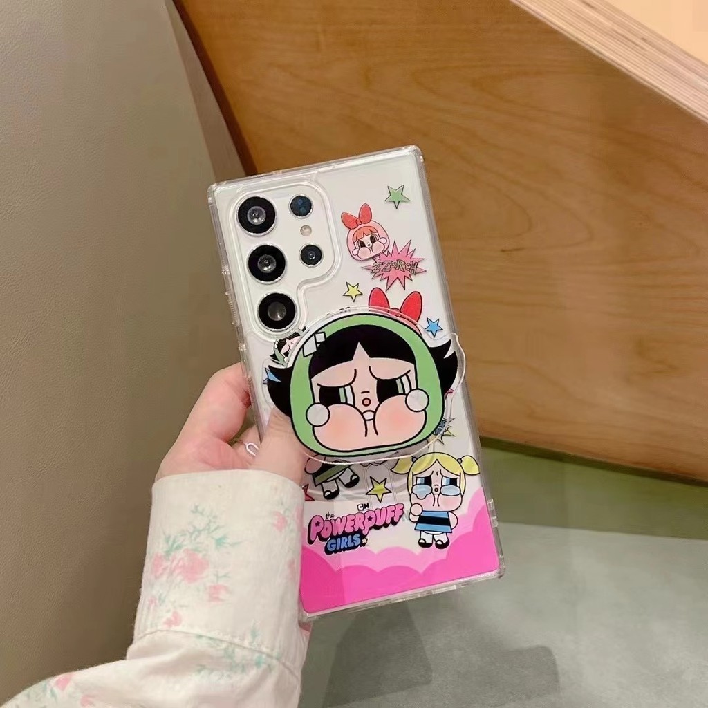 น ่ ารักขาตั ้ งโทรศัพท ์ สําหรับ Samsung s22 s22plus ultra Case Girly S23 S23Plus s23fe s24 s24plus s24ultra ปกหลัง