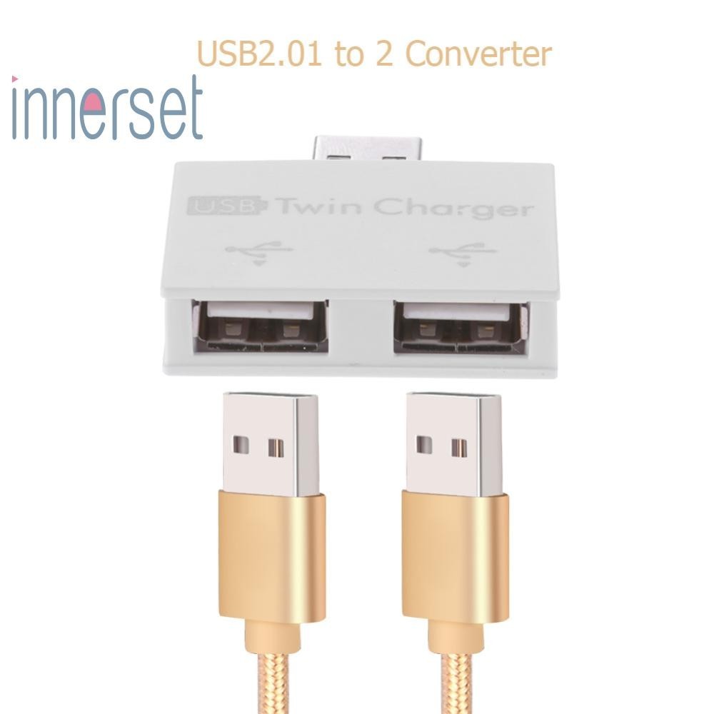 Usb 2.0 Male to Twin Charger Dual 2 พอร ์ ต USB Splitter Hub Adapter ...
