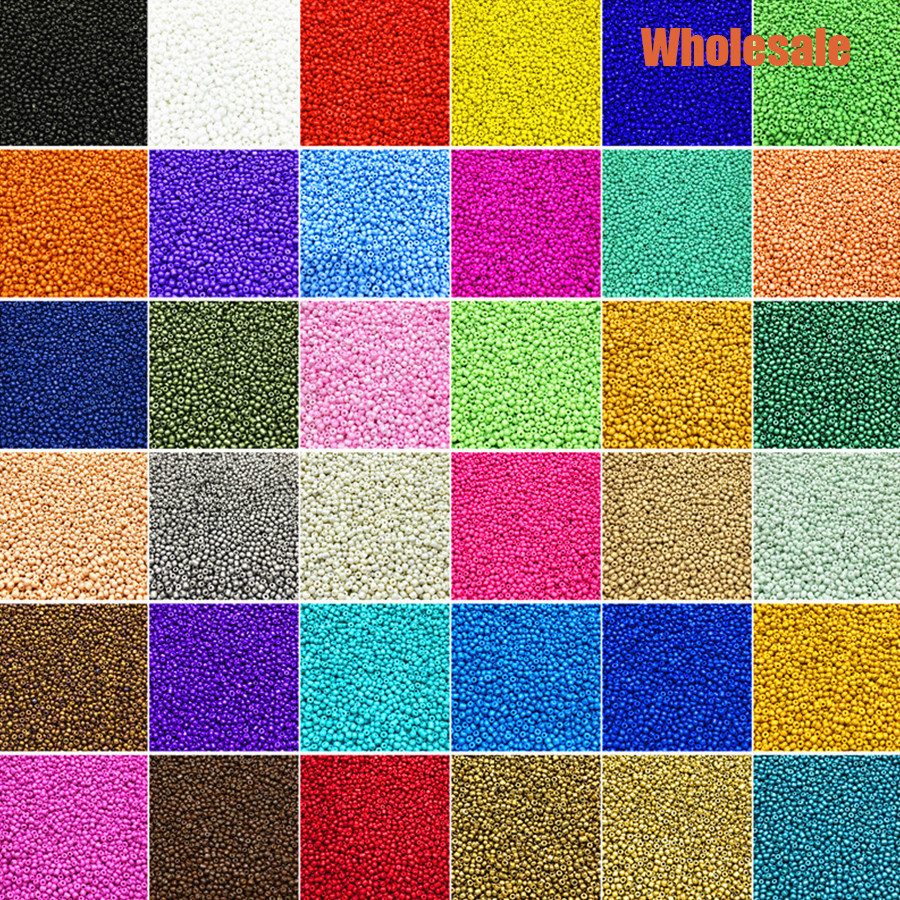 1000ชิ้น2มิลลิเมตรที่มีสีสันแก้วหลวม ตัวเว้นวรรค ลูกปัดสําหรับสร้อยคอเครื่องประดับทํา ทําเอง หัตถกรรมลูกปัดอุปกรณ์
