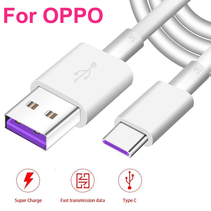 Super Fast Charge สําหรับ OPPO A17 A77s A76 A74 A54 A96 A95 A93 A16 A16K 5A Fast Charge TYPE-C Data Cable สําหรับโทรศัพท ์ OPPO สาย USB