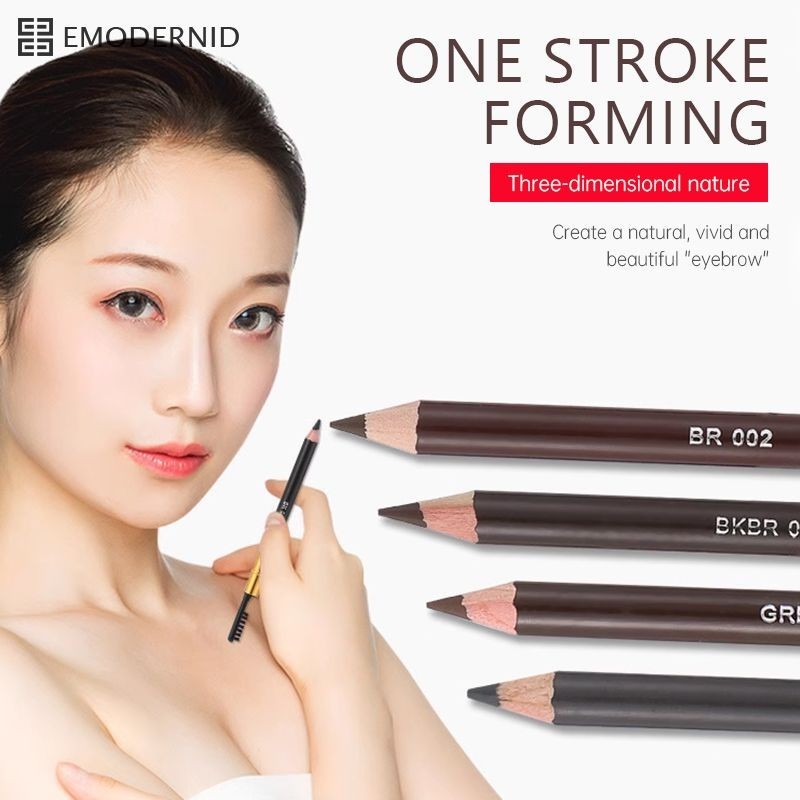 EYEBROW PENCIL ดินสอเขียนคิ้ว ดินสอเขียนคิ้ว 2 in 1 แบบหมุนอัตโนมัติ ลายเสือดาว พร้อมแปรง กันน้ํา ติดทนนาน สําหรับผู้หญ
