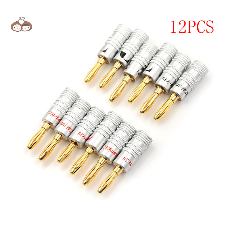 Bef 12 ชิ ้ น Golden Nakamichi ลําโพง Banana Plug Connector อะแดปเตอร ์ ตัวเชื ่ อมต ่ อ TH