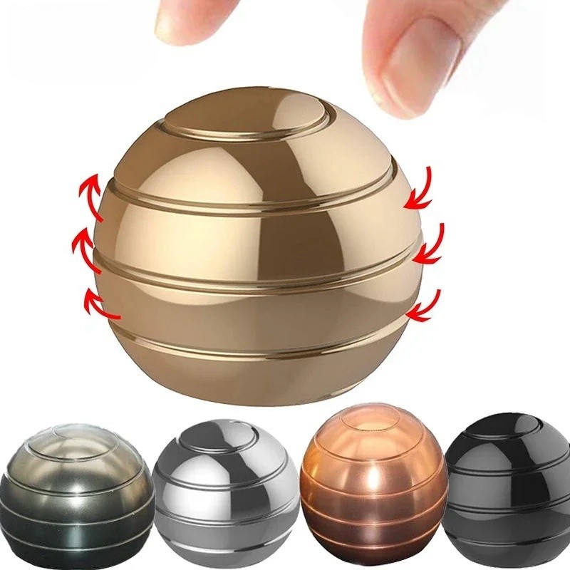 Kinetic Art โต๊ะ Fidgets Spinner ของเล่นภาพลวงตาโลหะ Spinner Ball ผู้ใหญ่ AntiStress Gyro มือปลายนิ้วของเล่นเดสก์ท็อป FingertipStress
