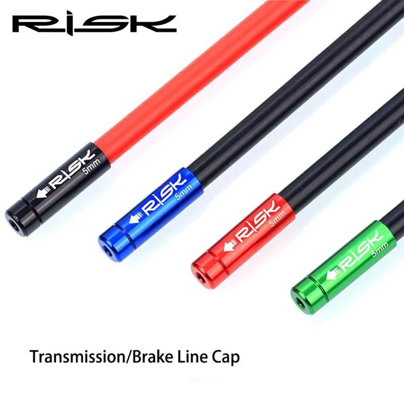 Risk อลูมิเนียมจักรยานสายที ่ อยู ่ อาศัย End Caps สําหรับ MTB จักรยานสายเบรคหลอด Shifter เคล ็ ดลับสายเคเบิลฝาครอบจักรยาน Derailleur อุปกรณ ์ เสริม