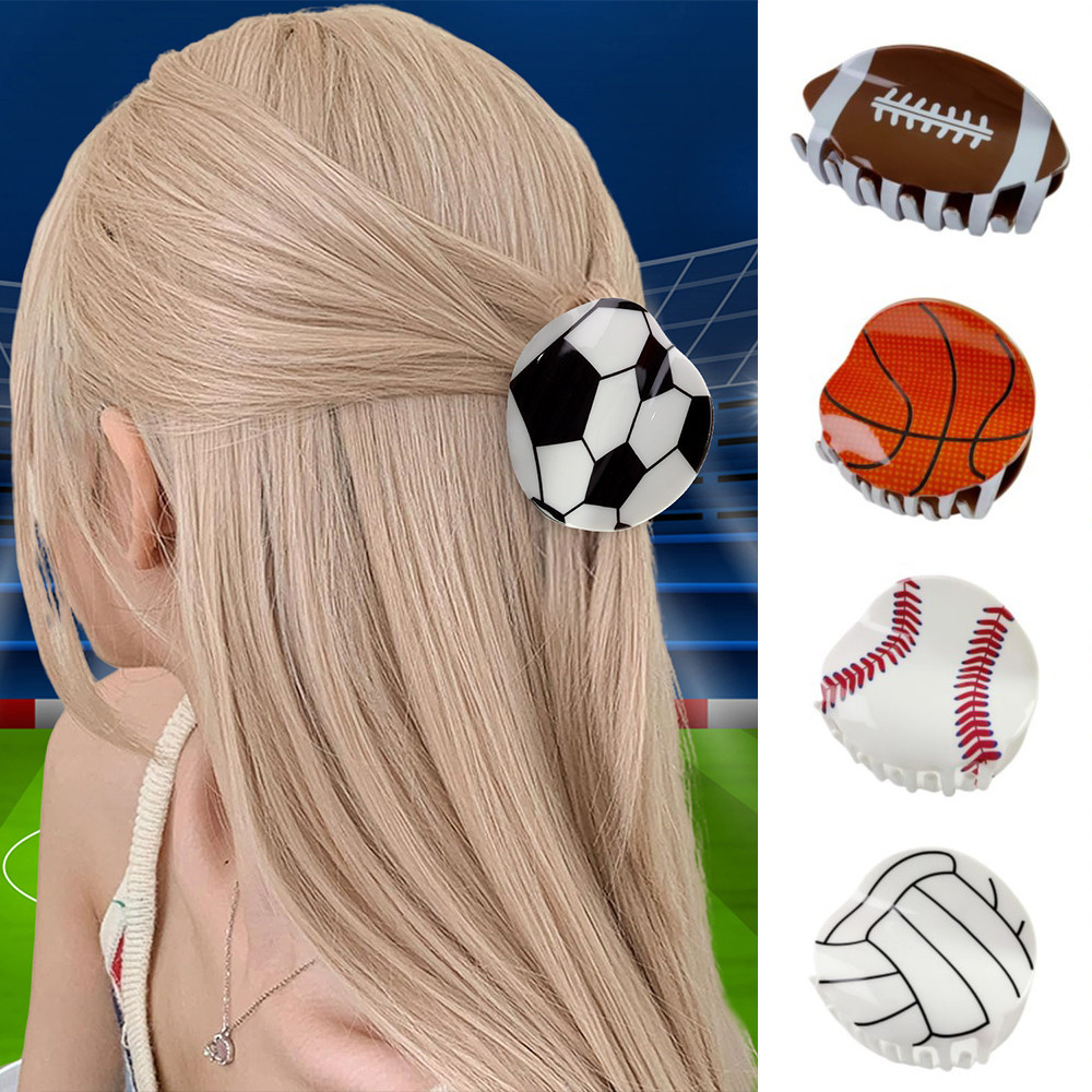 2024 ใหม ่ กีฬาสไตล ์ Creative จําลอง Ball กลับช ้ อน Twist Hair Grip