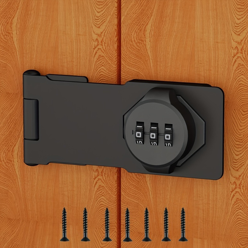 1 ชุด Keyless Combination Lock, 3 หลักรหัสล็อคสําหรับประตูตู้, Knob Hasp Latch Lock พร้อมรหัสรหัสผ่าน, สังกะสีอัลลอยด์ประตูตู้
