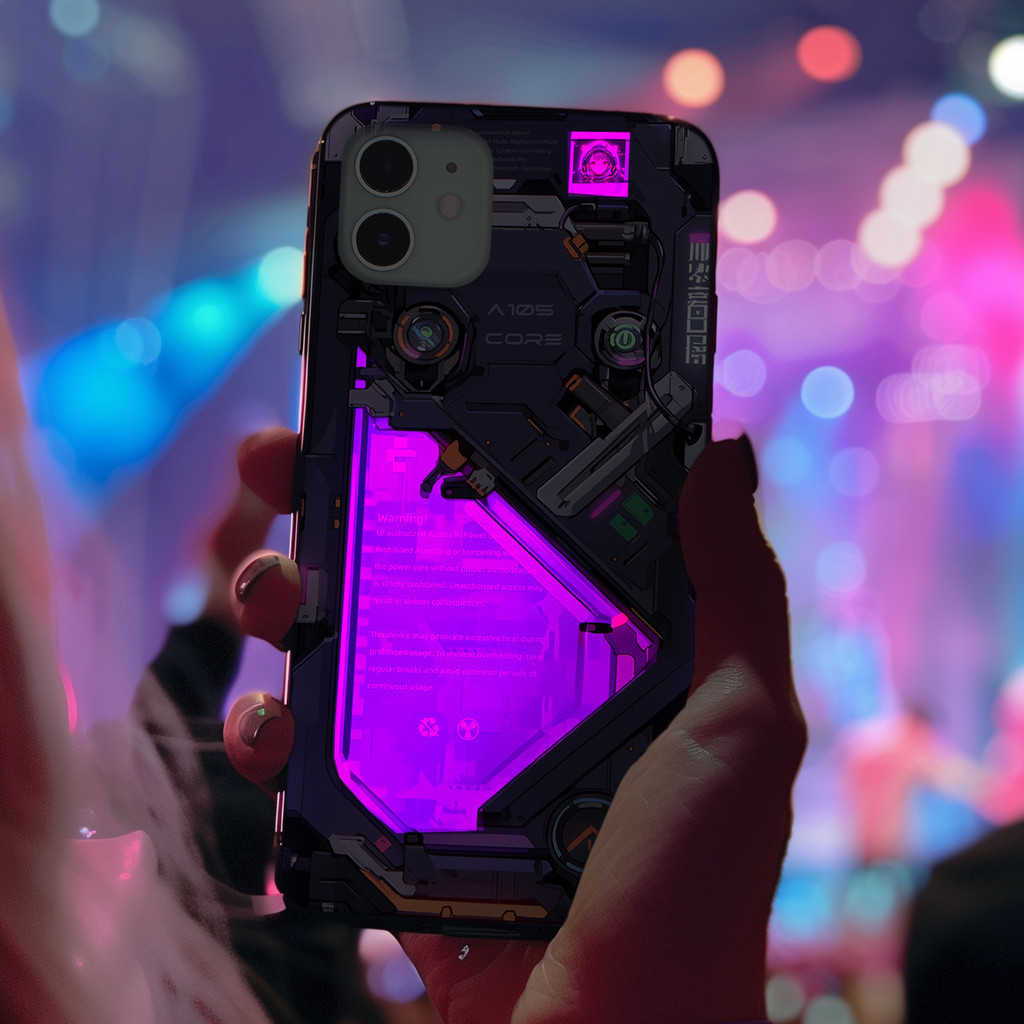 Light Up Flash LED เคสกระจกน้ําตา Cyberpunk แห่งอนาคตเข้ากันได้กับ iPhone 11 12 13 14 15 Pro Max Plus