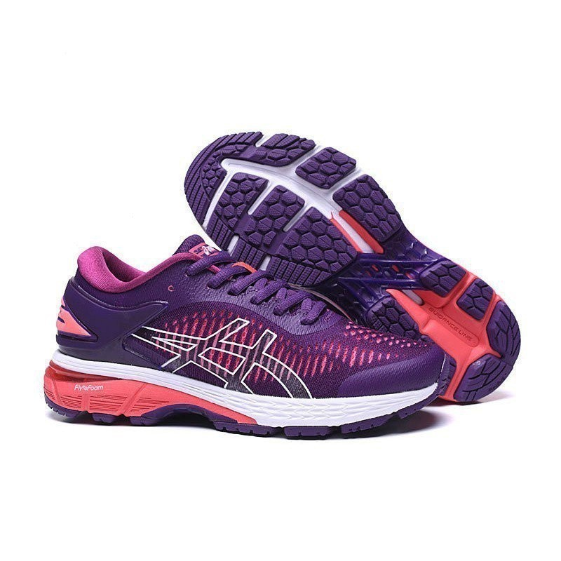 1aps Asics gel-kayano 25 รองเท้าผู้หญิงแฟชั่นรองเท้าผ้าใบสีม่วงรองเท้าวิ่ง QMVF