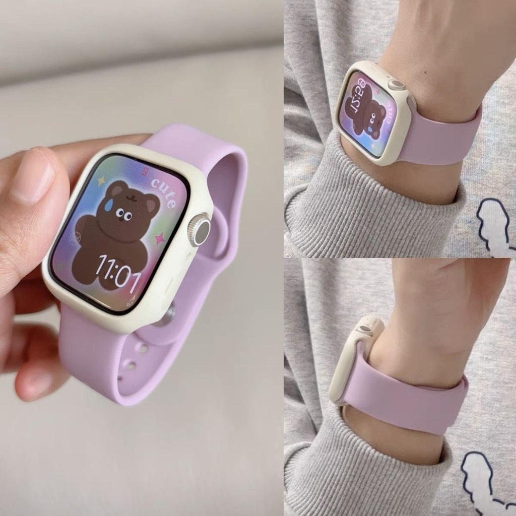 สายนาฬิกาซิลิโคน S9สายรัดข้อมือกีฬา iWatch SE ใช้ได้ทั่วไปสำหรับ Apple นาฬิกา applewatch8765432