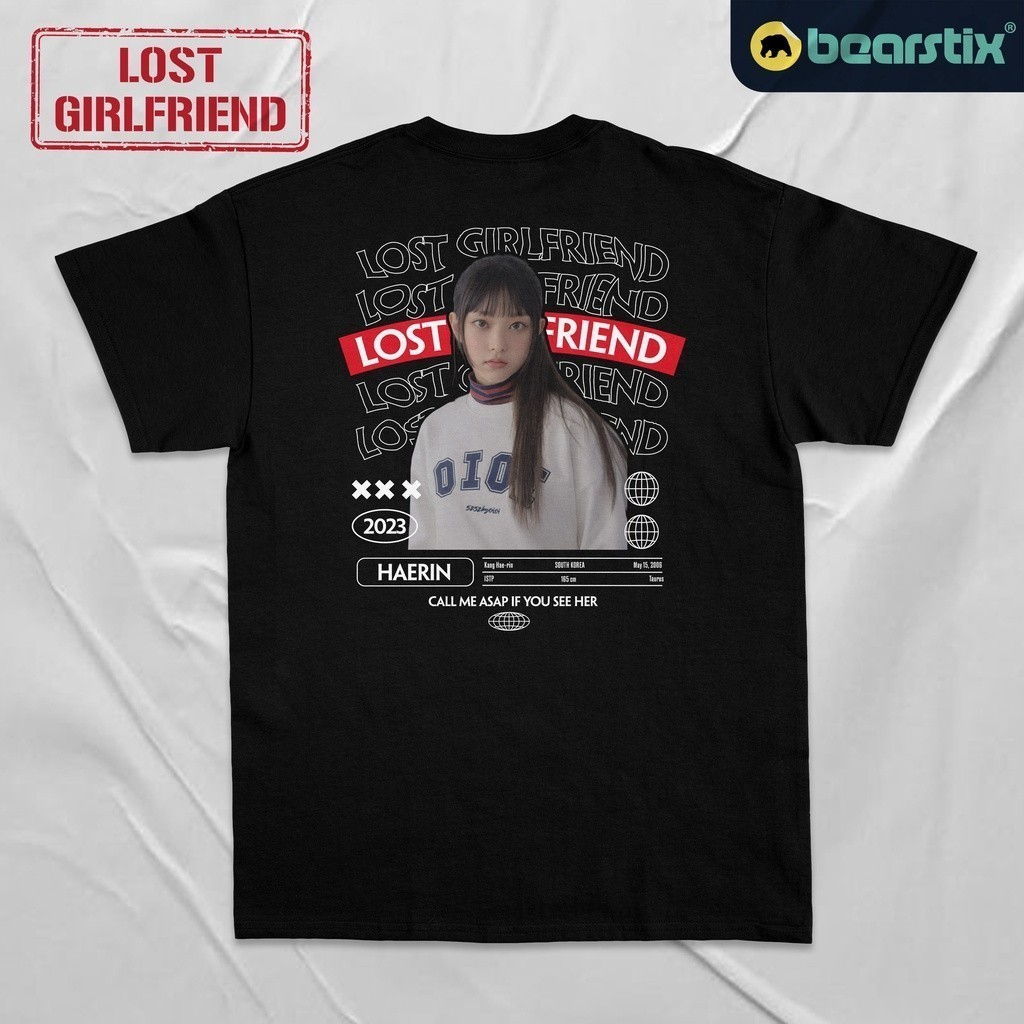 🍃 【HOT】oversize T-shirt Bearstix - เสื้อยืด LOST GIRLFRIEND NEWJEANS - Kaos Haerin Minji Hanni Danie