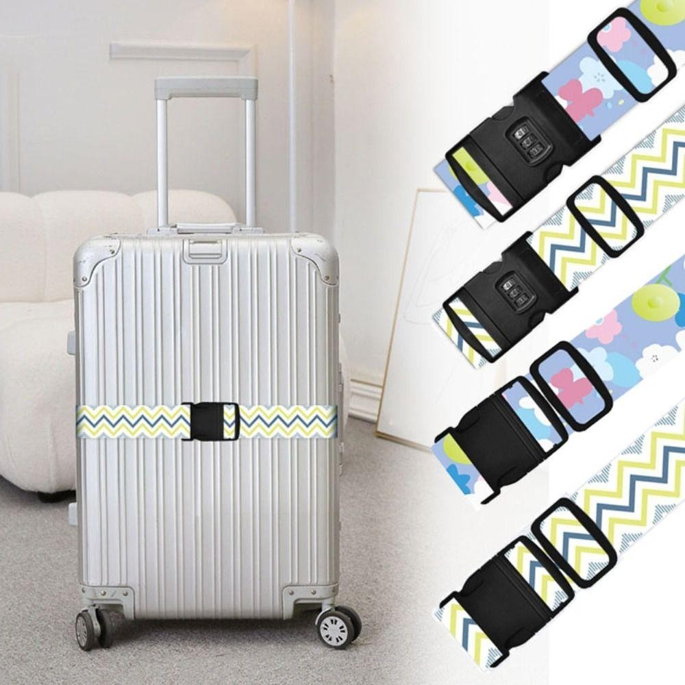 Lemontre เข็มขัดกระเป๋าเดินทาง,หลากสี 1.8M/2M Baggage Bunding Strap,ทนทานดอกไม้ลายบรรจุปลอดภัยสะดวกหัวเข็มขัดกระเป๋าเดินทางอุปกรณ์เสริมการเดินทาง