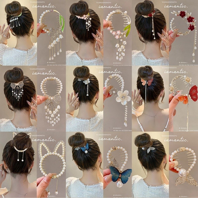 หัวบอลผม Artifact หญิงพู ่ ผมหางม ้ าหัวเข ็ มขัด 2024 ใหม ่ High-end Hairpin Buckle