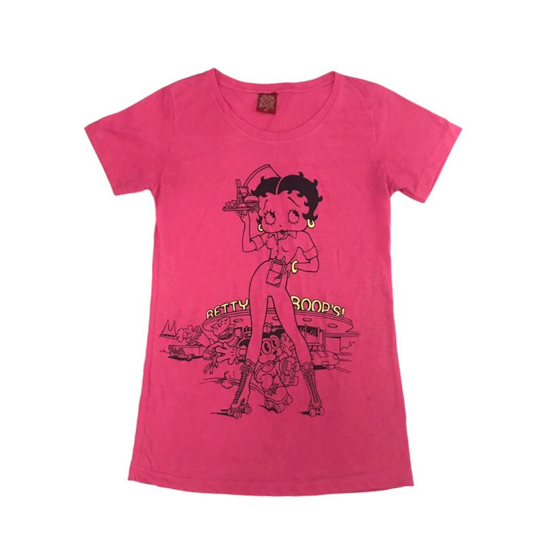 เสื้อยืดแขนสั้น Betty Boop เนื้อผ้านิ่ม ใส่สบาย ป้ายแท้