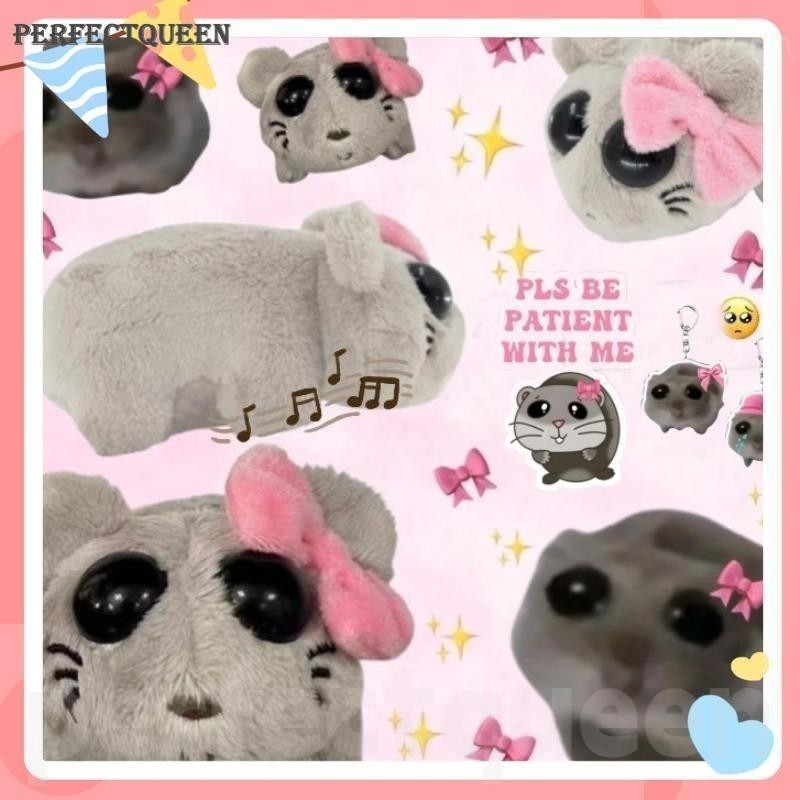 Sad Bowknot Hamster Meme Plush Toy Plush Toys Children Adults Toys Plush Dolls Toys Children'S Gift Hamster Acrylic Key Chain